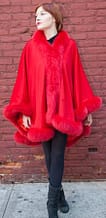 Red Cashmere Cape Dyed Red Fox Border 2211