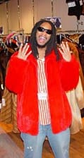 LIl Jon Red Mink Bomber Fur Jacket