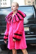 This Beautiful Fuchsia Rex Fur Jacket with a Cross Cut Collar will make a statement wherever you go Be Seen and Be Heard