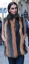 Striped Golden Raccoon Fur Vest