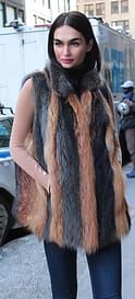 Striped Golden Raccoon Fur Vest