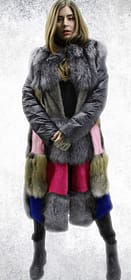 Patchwork Mink Fur Fox Fur Coat