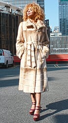 Two Toned Rex Rabbit Fur Coat