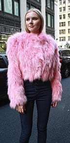 Pink Fox Fur Jacket