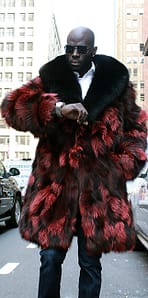 Red Black Mens Fox Fur Coat Black Fox Fur Collar