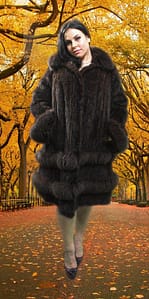 Plus Size Brown Knit Mink Stroller with Matching Fox