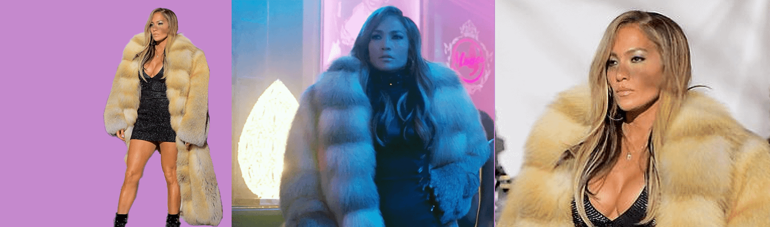 JLo Jennifer Lopez Golden Island Fox Coat Hustler Movie