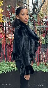 Black Mink Jacket Ruffled Fronts