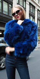 Blue Fox Fur Jacket