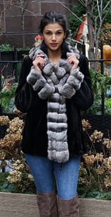 Black Sheared Mink Jacket Chinchilla Fronts