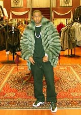 Money Green Chinchilla Mens Bomber Fur Jacke