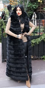 Full Length Black Fox Vest