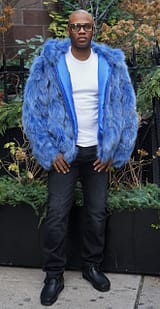 Light Blue Fox Hooded Jacket