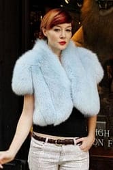 Baby Blue Fox Fur Cape Jacket