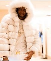 Rapper Krept White Fox Jacket Hood