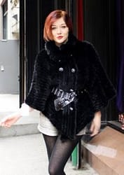 Elegant Black Knit Mink Fur Cape Belt Fur Store NYC