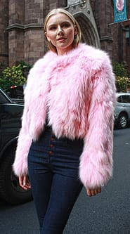 Light Pink Fox Fur Jacket