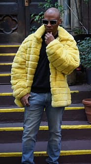 Mens Yellow Rex Rabbit Jacket