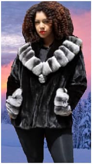 plus size ranch mink fur jacket chinchilla