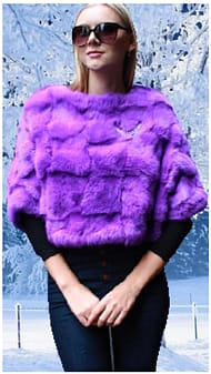 purple rabbit fur caplet