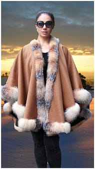 plus size camel cashmere cape