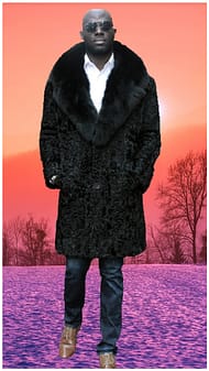 mens black persian lamb fur coat black fox fur collar