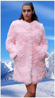 pink lamb fur jacket