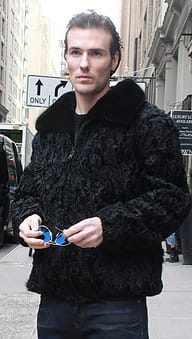 Mens Black Persian Jacket Black Mink Fur Collar