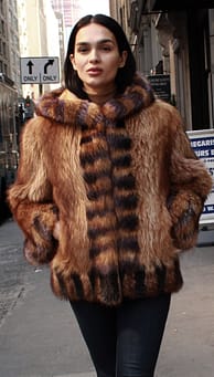 Hooded Raccoon Fur Jacket