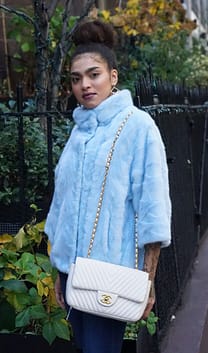 Powder Blue Mink Jacket