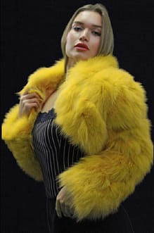 Yellow Fox Fur Jacket