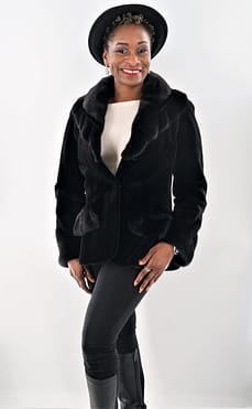 Black Sheared Mink Jacket