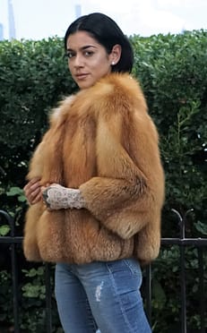 red fox fur bolero jacket