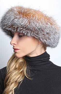 Genuine fur hat crystal cheapest fox