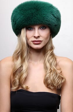 Green Fox Fur Headband