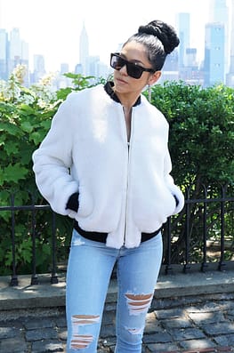 Womens White Shearling Jacket Designer