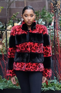 Red leopard Mink Jacket