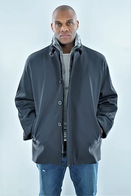 Mens Microfiber Jacket Shearling Lining