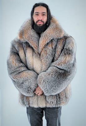 Mens real fur bomber jacket best sale