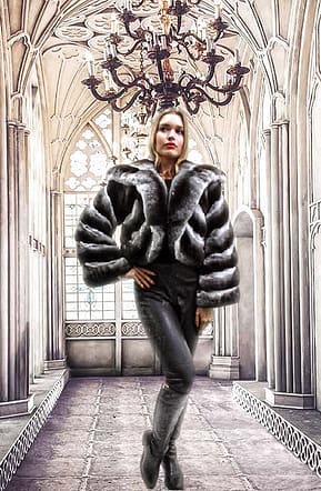 Chinchilla Fur Bolero Jacket