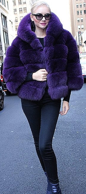 Purple Fox Jacket Hood