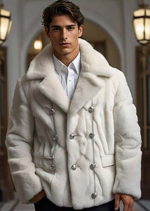 White Mink Mens Jacket