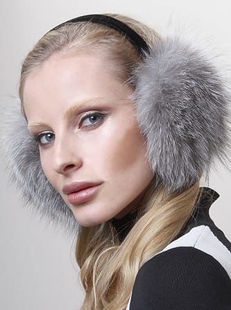 Silver Fox Fur Ear Muffs