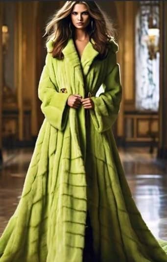 Chartreuse Green Mink Coat