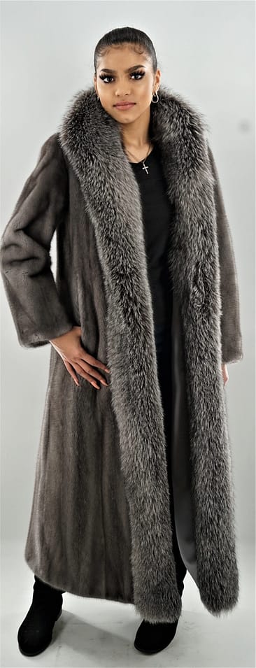 Blue Iris Mink Coat Indigo Fox Fronts