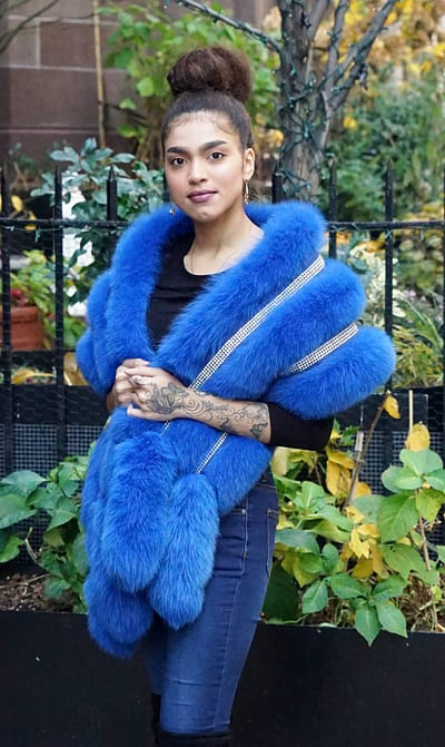 Royal Blue Fox Boa