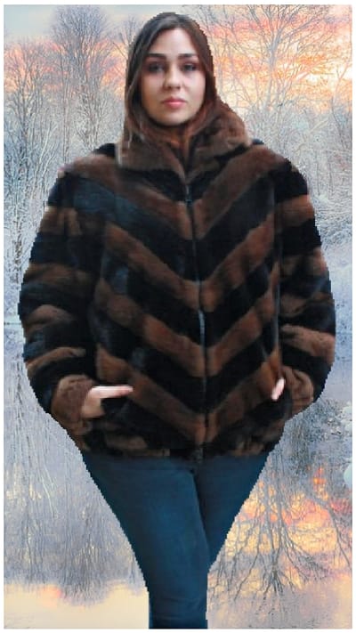 plus size ranch mahogany mink bomber