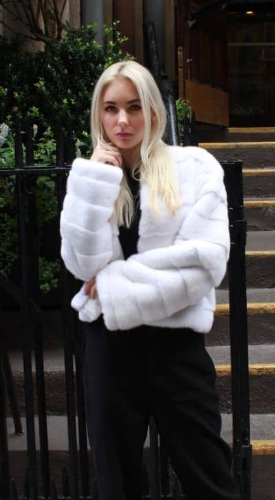 White Mink Jacket Horizontal Design 77333