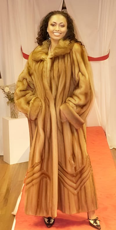 Whiskey Directional Mink Coat