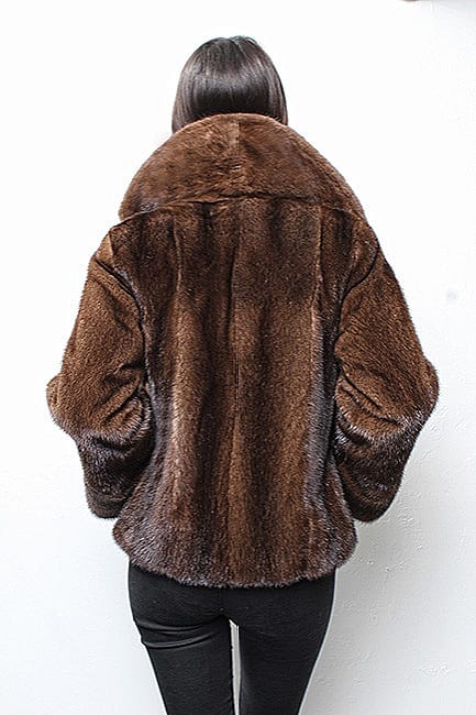 C.R. Cook store Furs and FashionsnVintage Mahogany Mink Cord Cut Zip Front